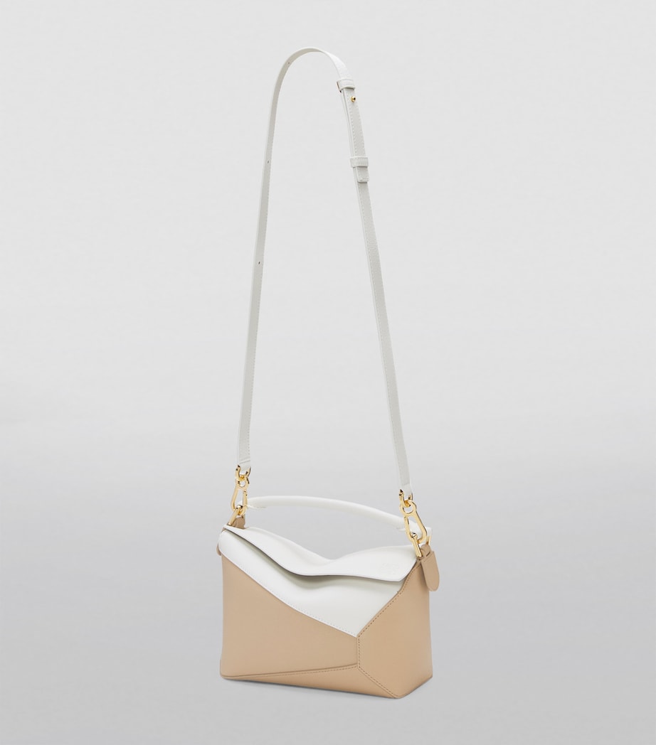 LOEWE Small Leather Puzzle Top-Handle Bag Soft White/paper Image 8