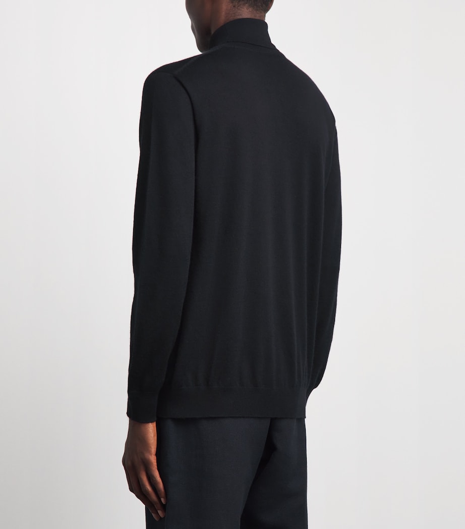 Johnstons Of Elgin Mens Superfine Cashmere Rollneck Sweater Black Image 5