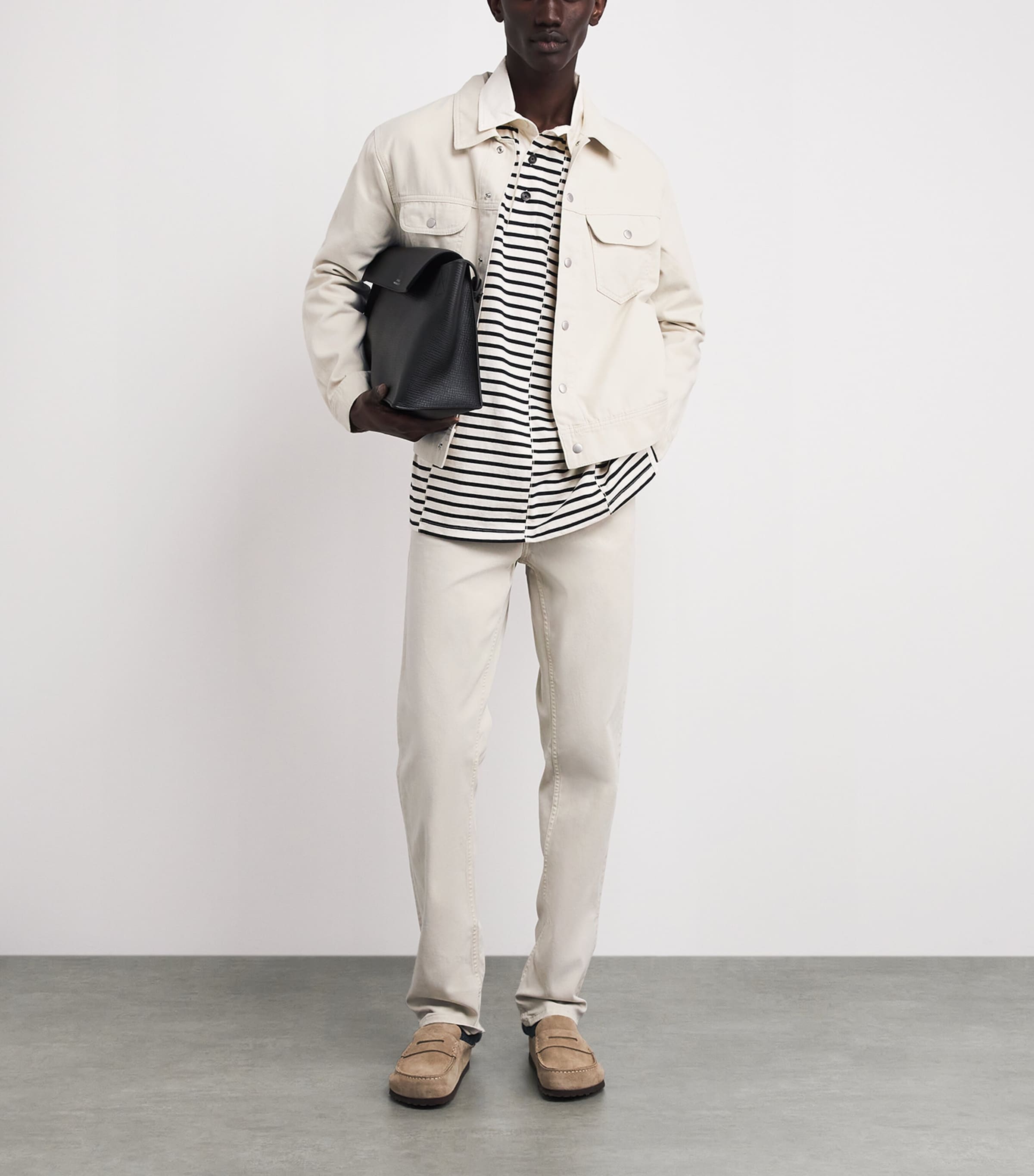 Cotton Canvas Trucker Jacket OFF WHITE Image 2