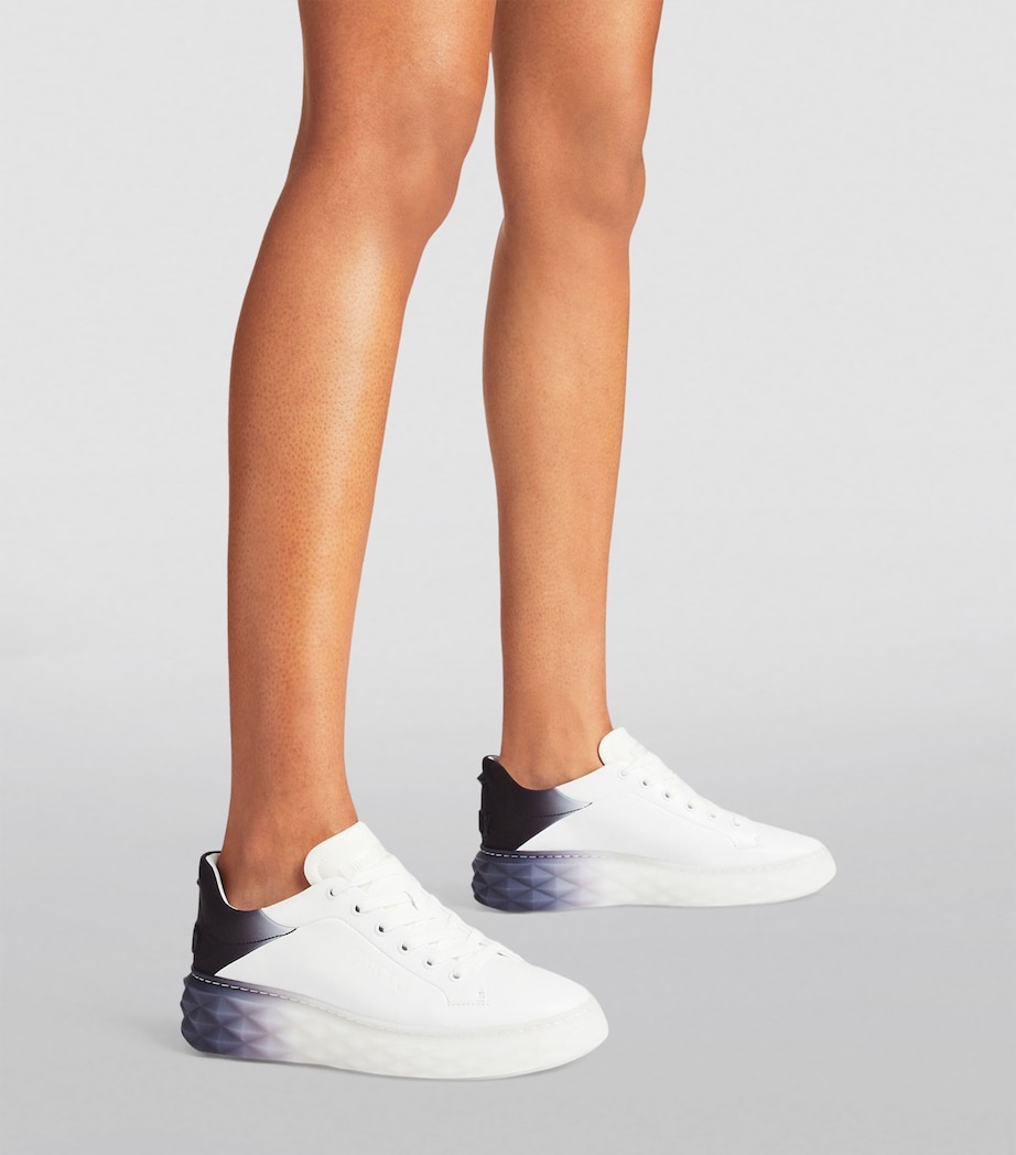 Diamond Maxi Leather Sneakers V WHITE/BLACK MIX Image 2