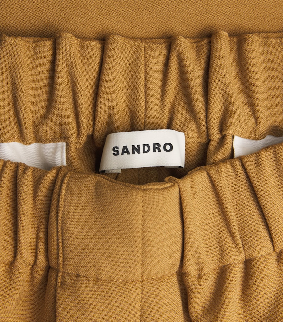 Sandro Paris Mens Jersey Wide-Leg Trousers Nut Image 6