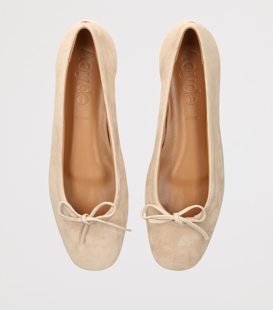Suede Delfina Ballet Flats BEIGE Image 4