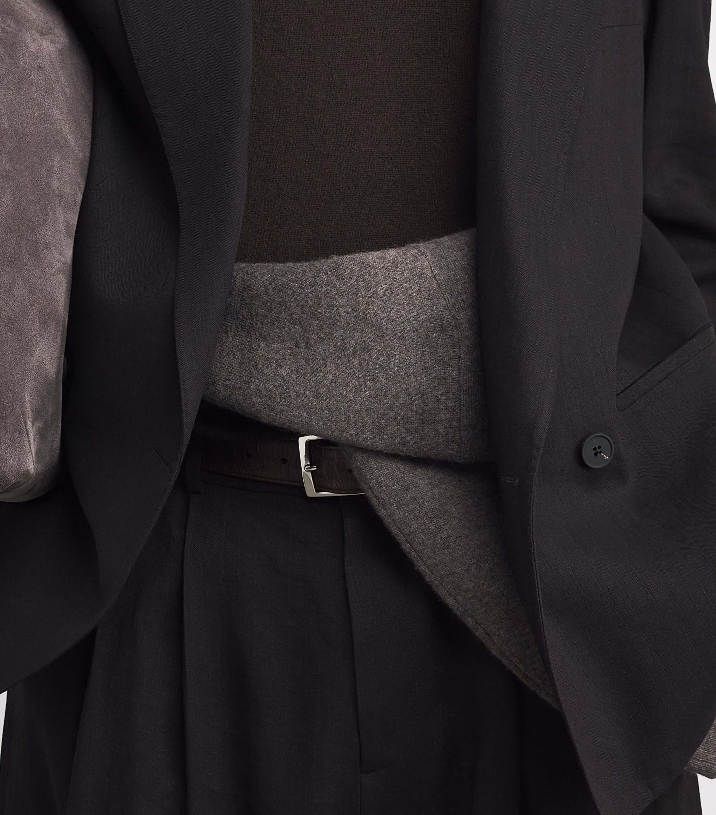 Wool-Cashmere Crew-Neck Sweater EBONY/ BK982 Image 6