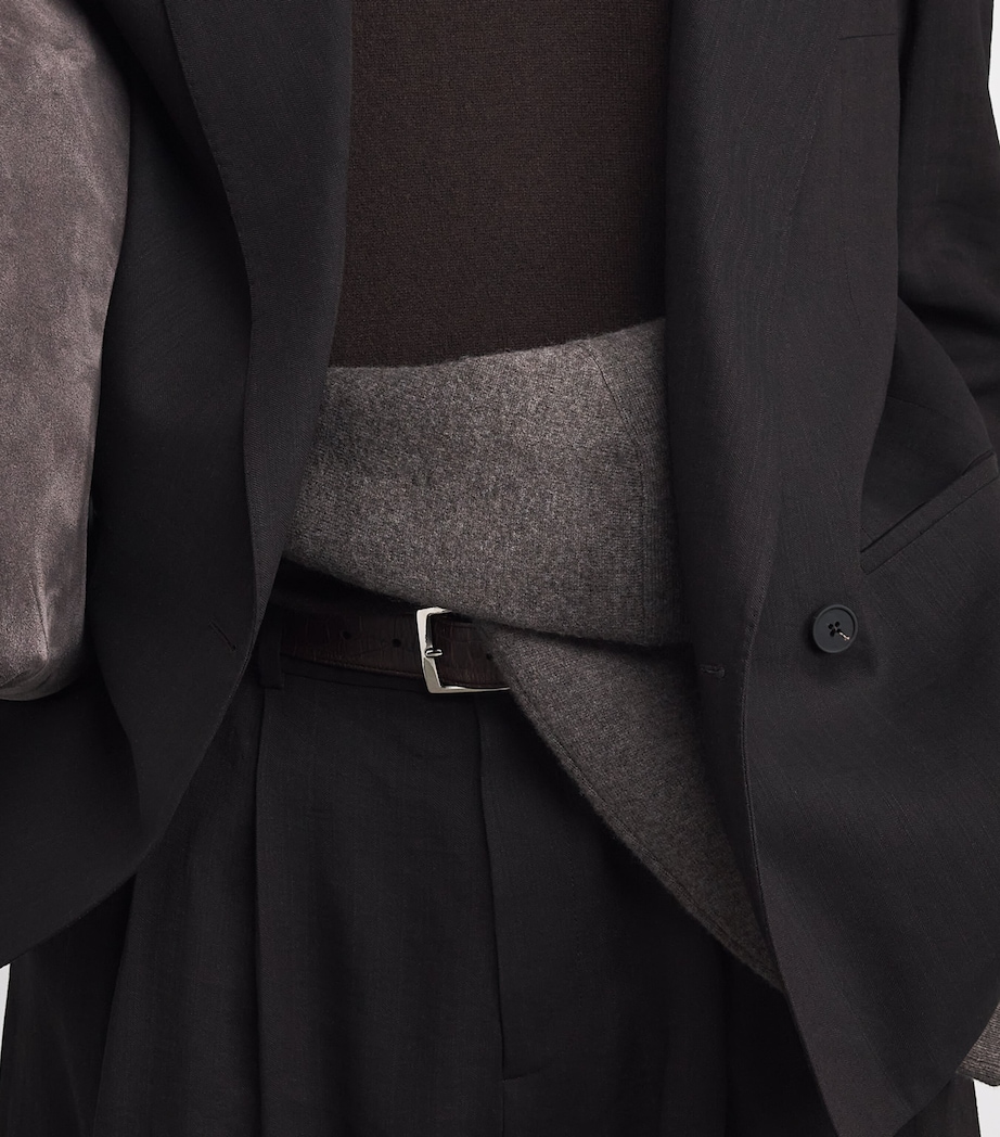 Wool-Cashmere Crew-Neck Sweater EBONY/ BK982 Image 6