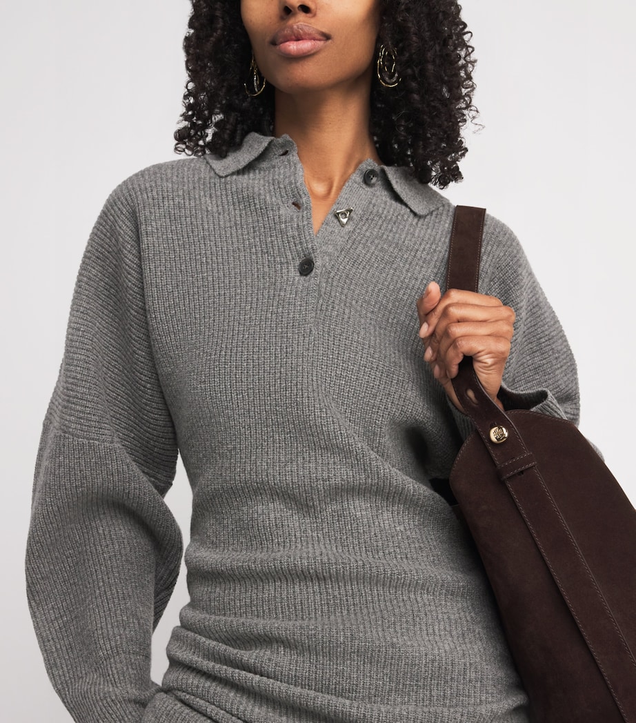 Wool Desert Polo Mini Dress 064 GREY MELANGE Image 6