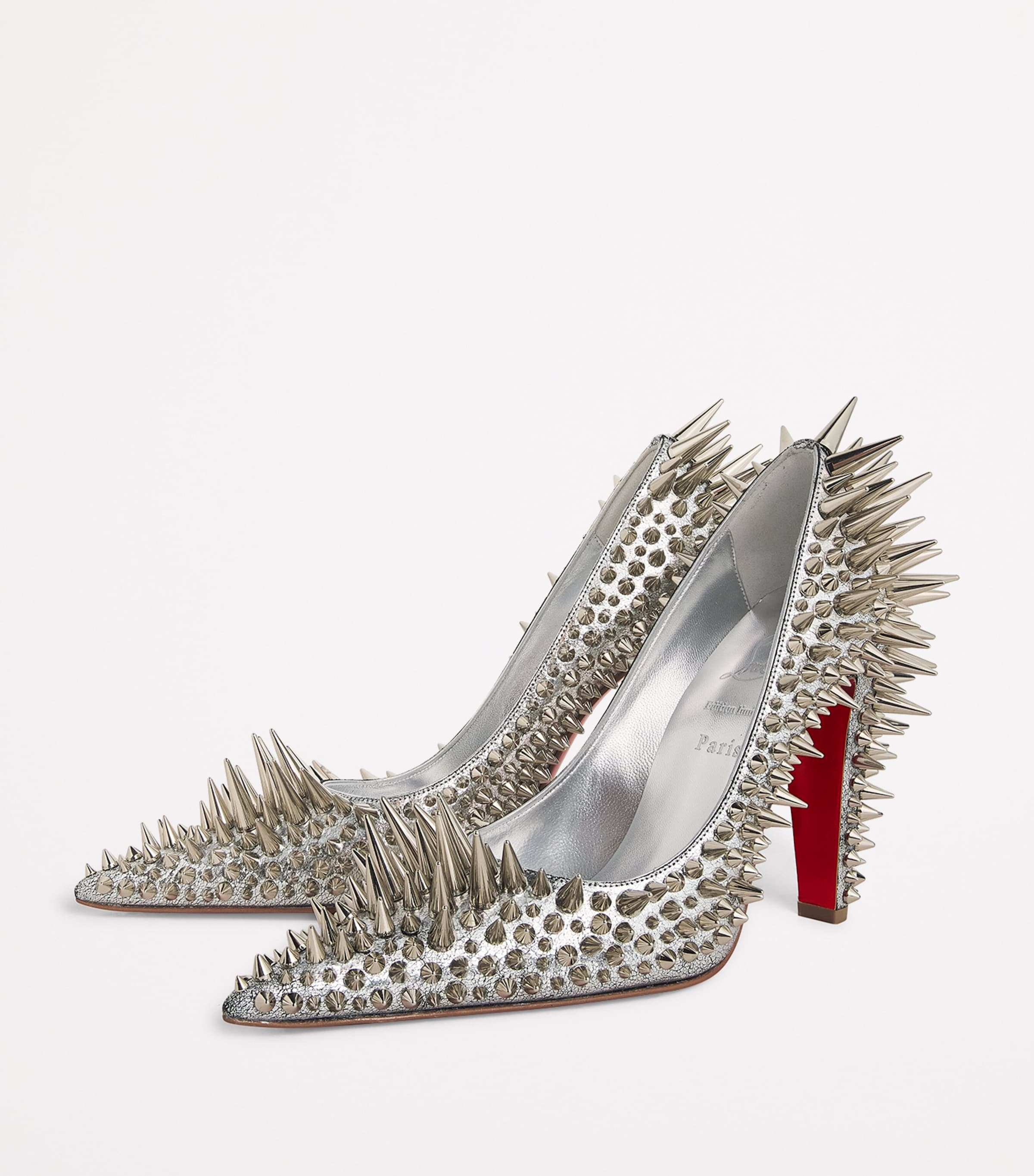Estepic Laminated Leather Spiked Pumps 100 S211 Image 3