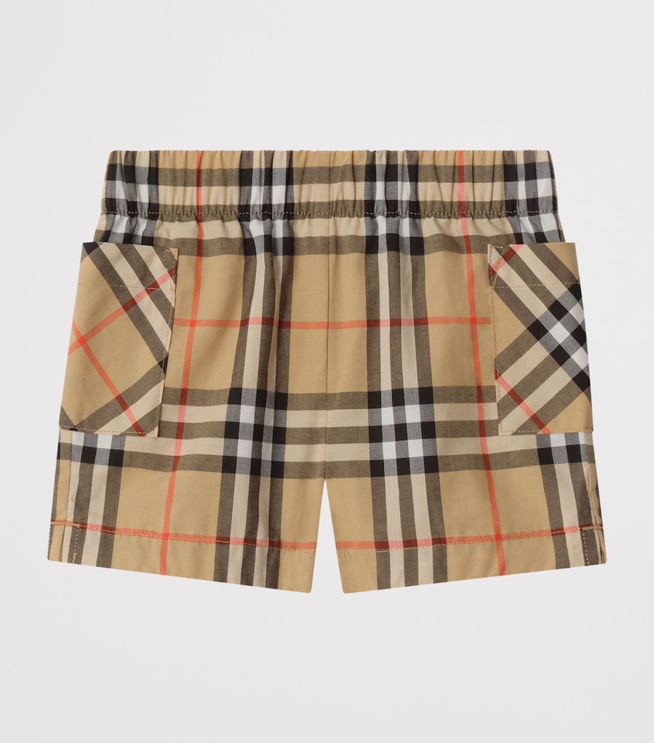 Burberry Kids Cotton Check Shirt and Shorts Set (6-36 Months) Sand Ip Check Image 3