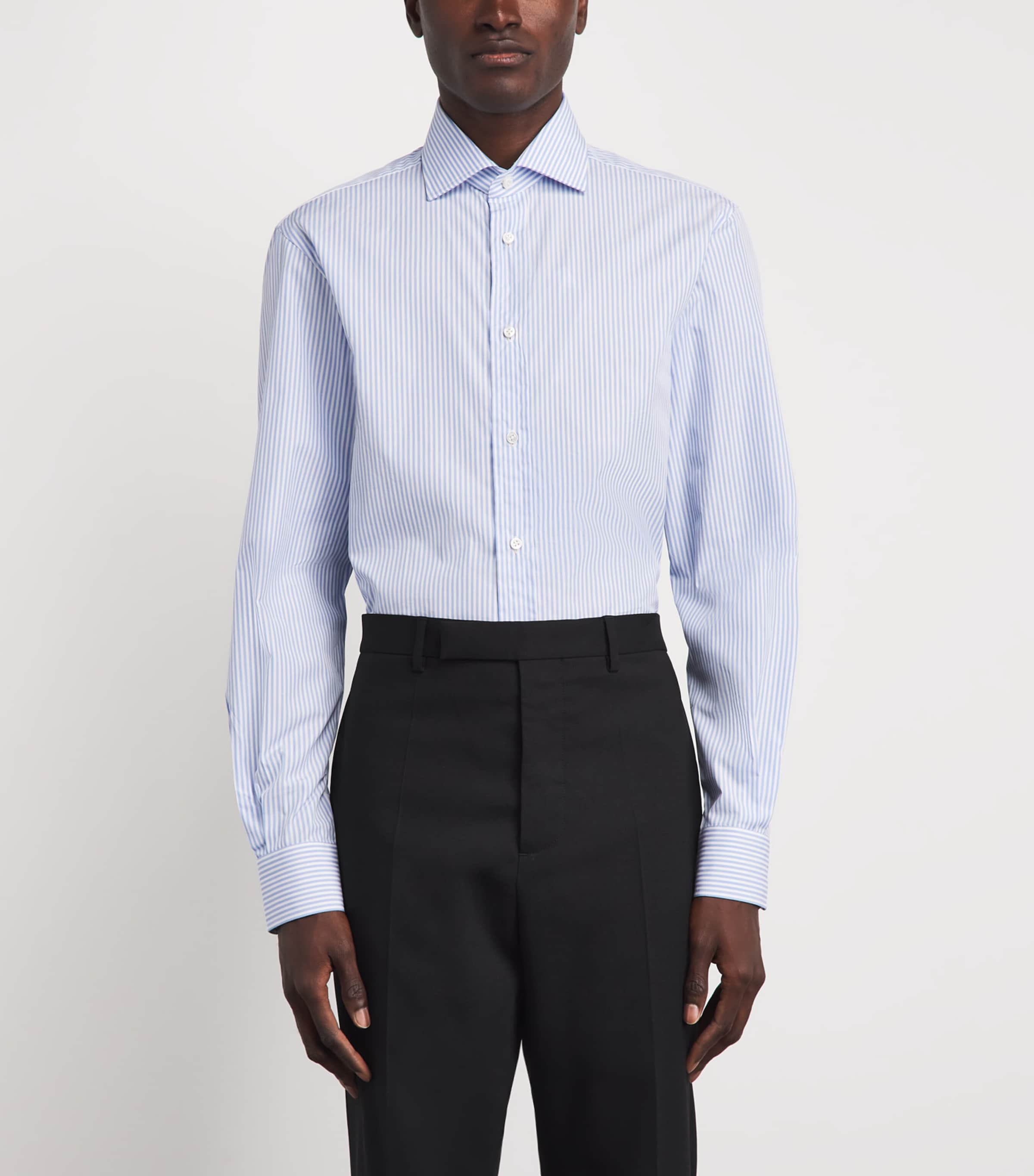 Ralph Lauren Purple Label Mens Stripe Aston Shirt Blue White Image 4