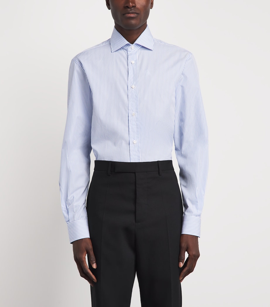 Ralph Lauren Purple Label Mens Stripe Aston Shirt Blue White Image 4