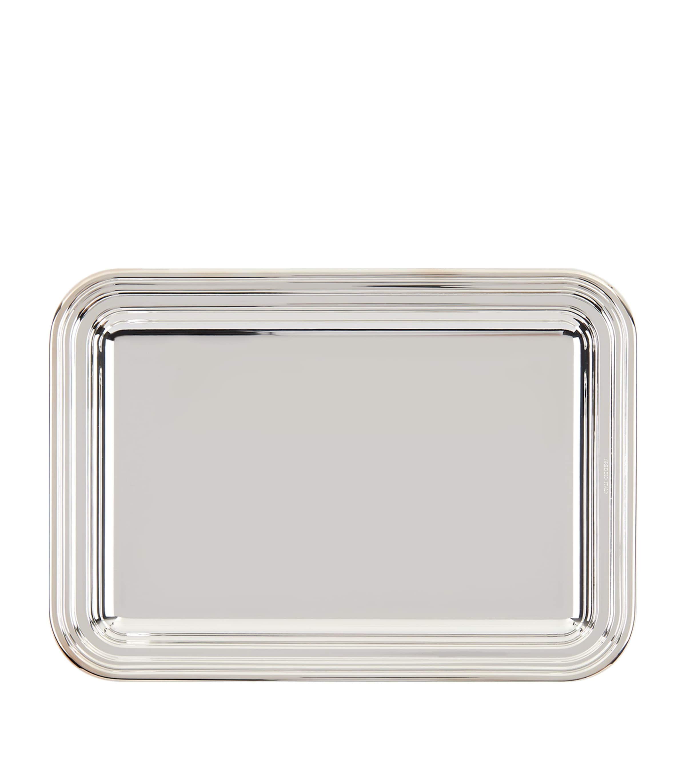 Silver Plated Georgian Rectangular Tray (20cm x 14cm) SILVER Image 3