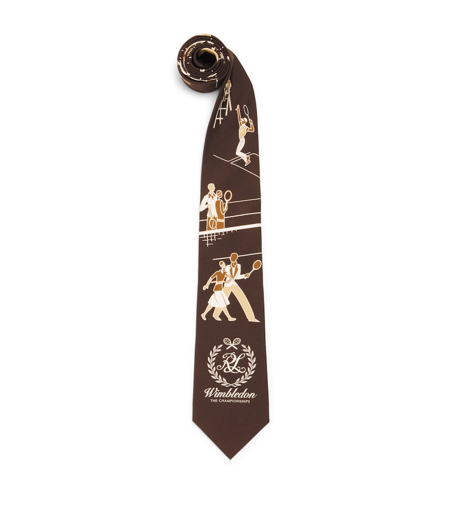 Ralph Lauren Purple Label x Wimbledon Silk Tie Soft Mocha Image 1
