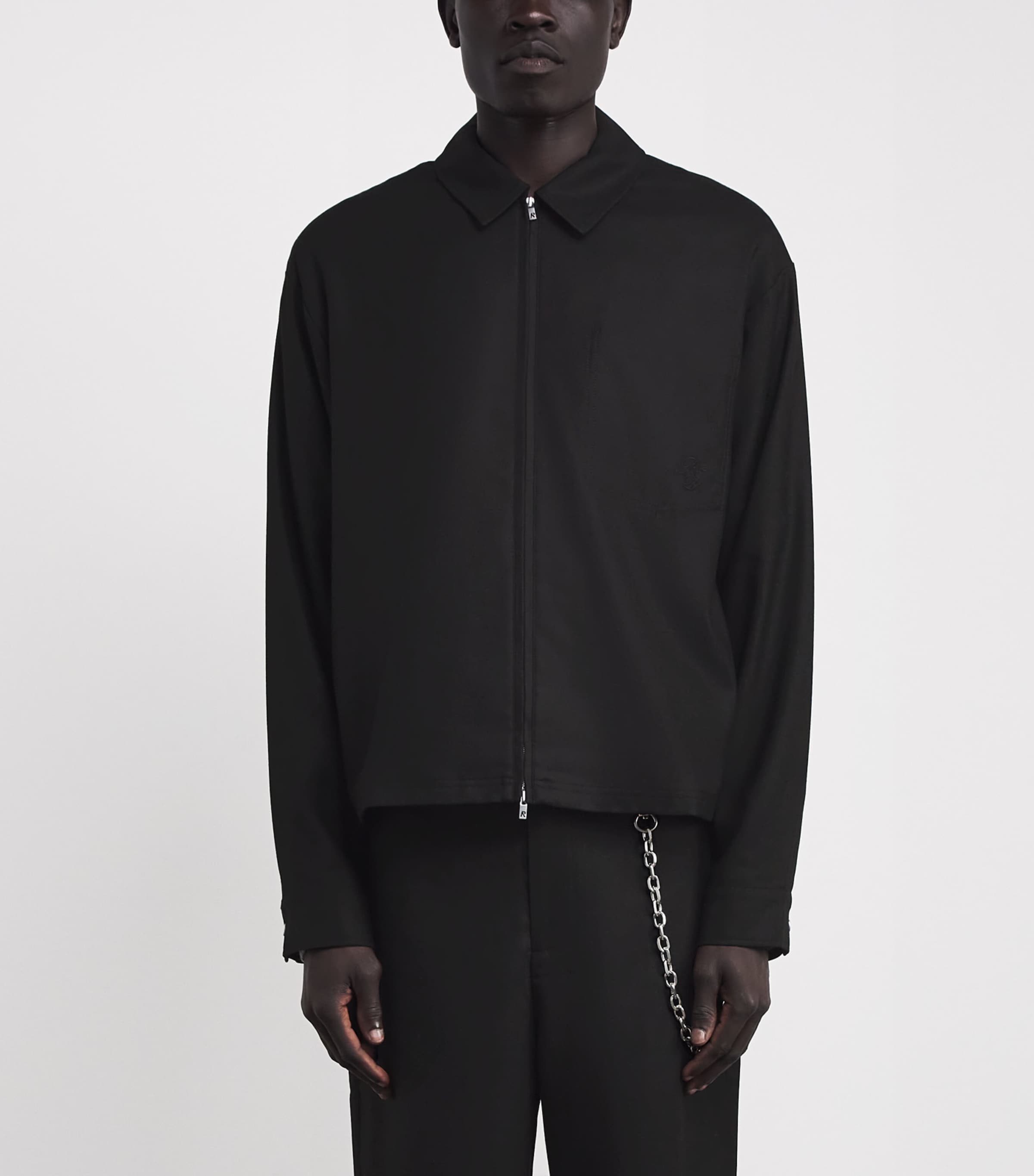 Zip-Up Overshirt JET BLACK Image 3