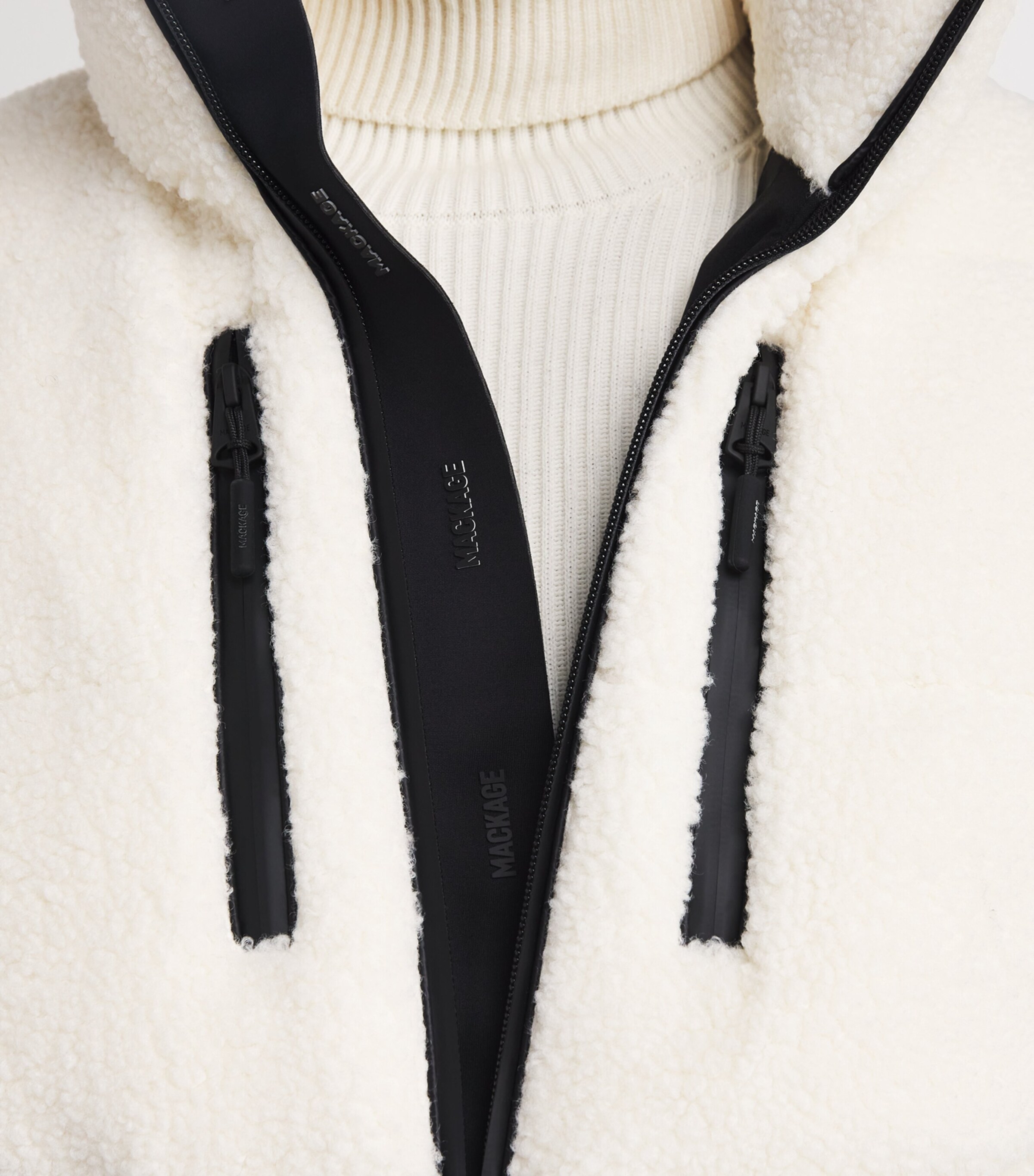 Fleece Shepard Down Teddy Jacket C0253 CREAM Image 7