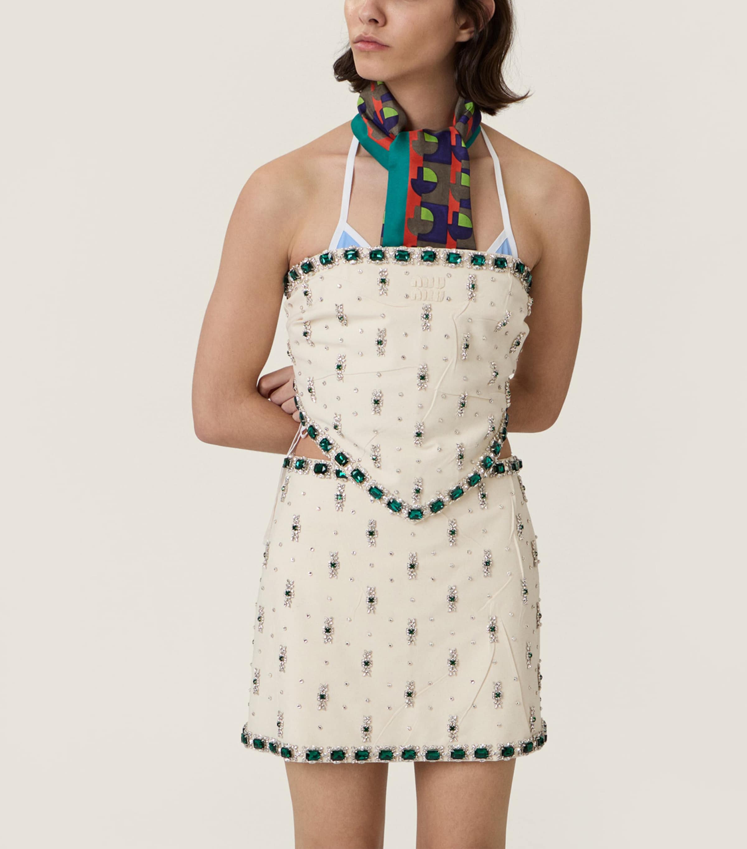 Miu Miu Womens Cotton Embellished Top Image 5