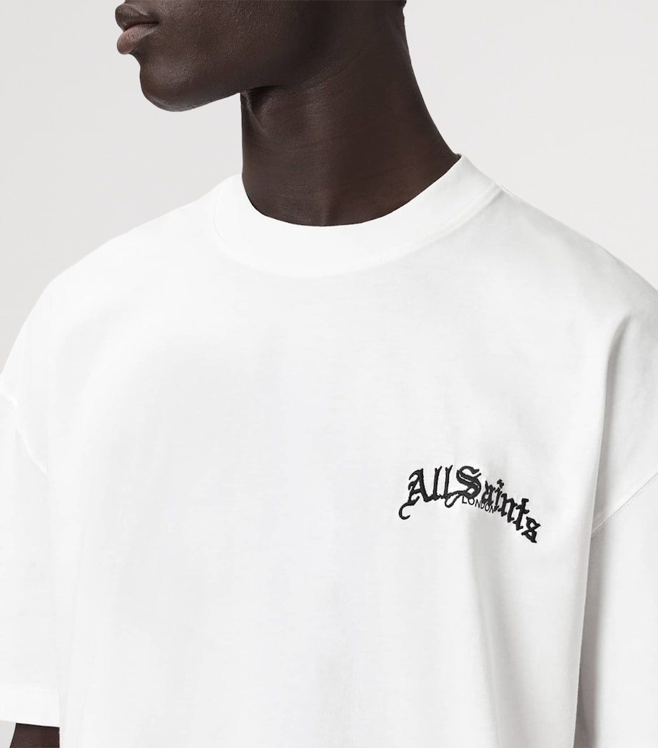 AllSaints Mens Organic Cotton Descent T-Shirt Ashen White Image 8