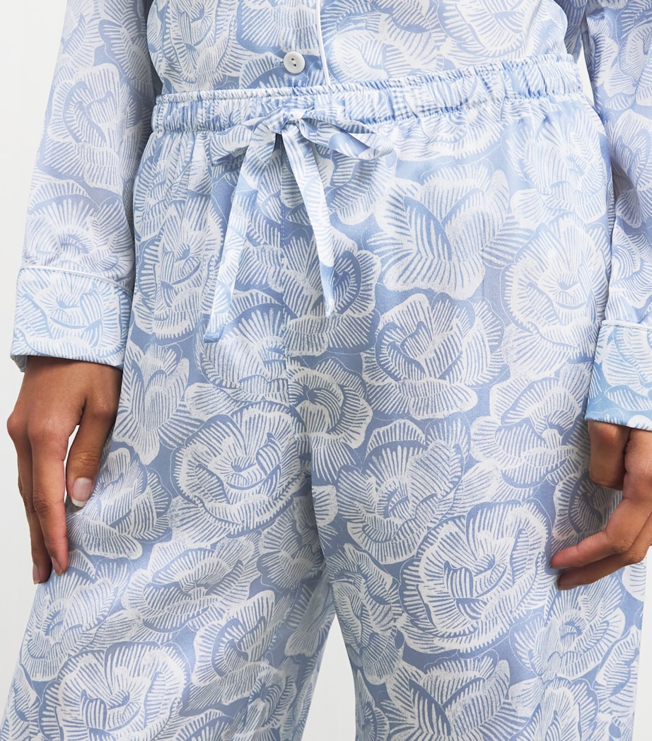 Silk Floral Pyjama Set BLU/BLUE Image 6