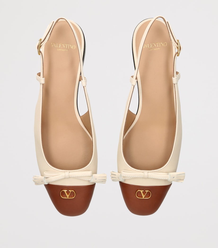 Leather Valet Du Roe Slingback Flats 25 CREAM COMB Image 4