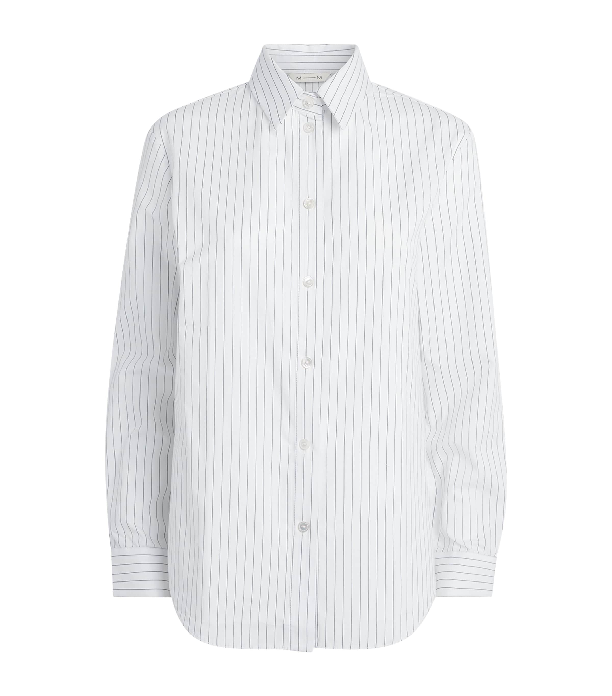 MM Womens Cotton Stripe Shirt Optical White Image 1
