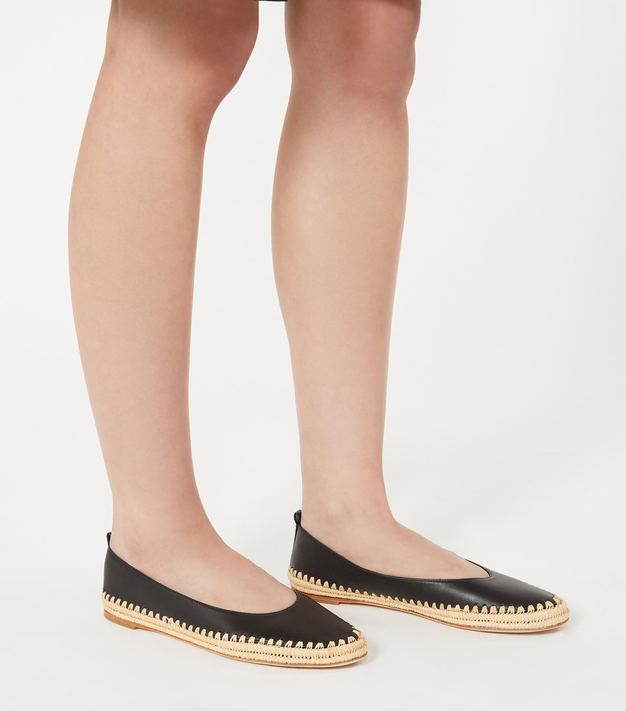 Leather Espadrilles BLACK Image 2