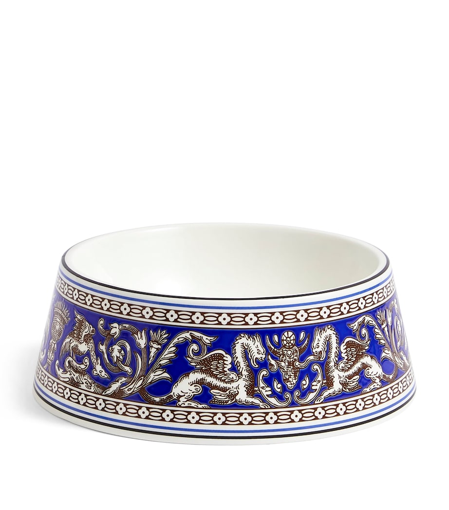 Bone China Florentine Pet Bowl (17cm) BLUE Image 1