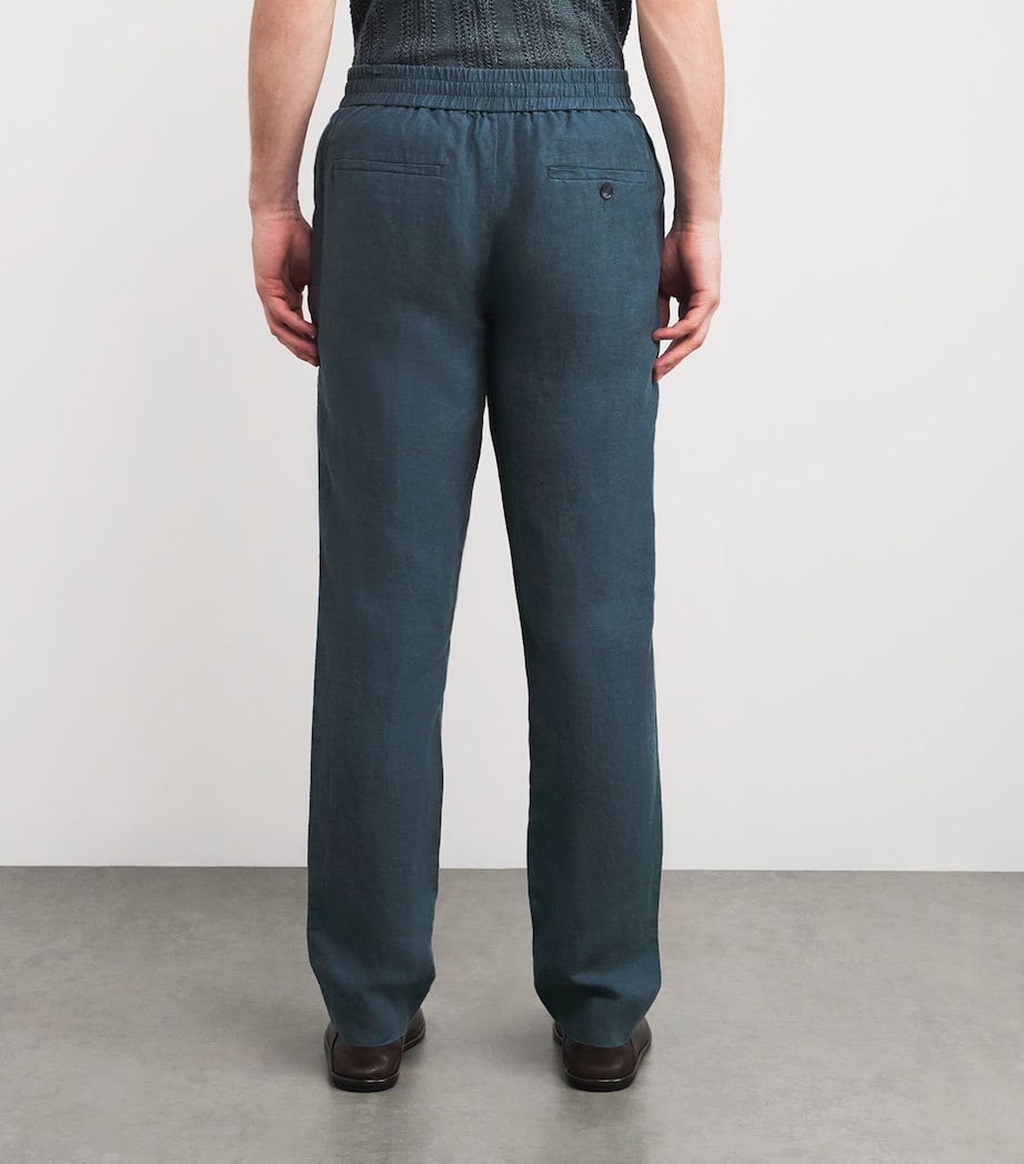 Hemp Drawstring Trousers MARLIN TEAL-441MAT Image 4
