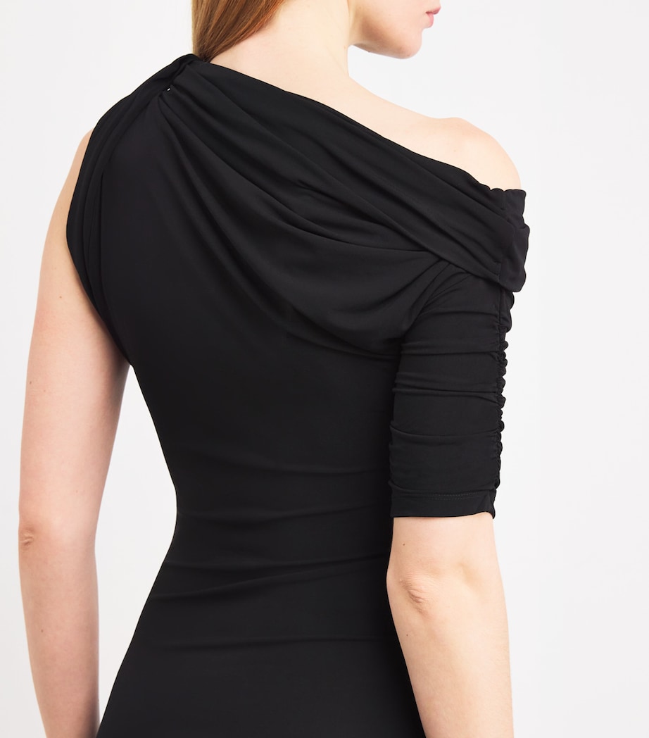 Jacquemus Womens Jersey Drapeado Mini Dress Black Image 4