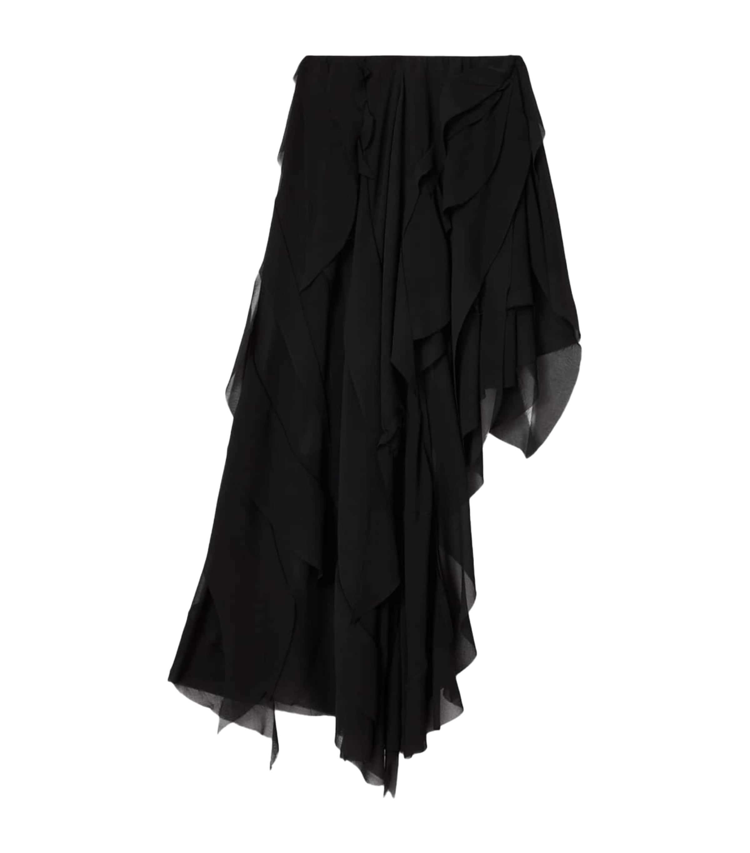 AllSaints Womens Asymmetric Ruffle Melody Skirt Black Image 1