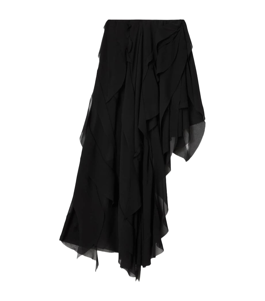 AllSaints Womens Asymmetric Ruffle Melody Skirt Black Image 1