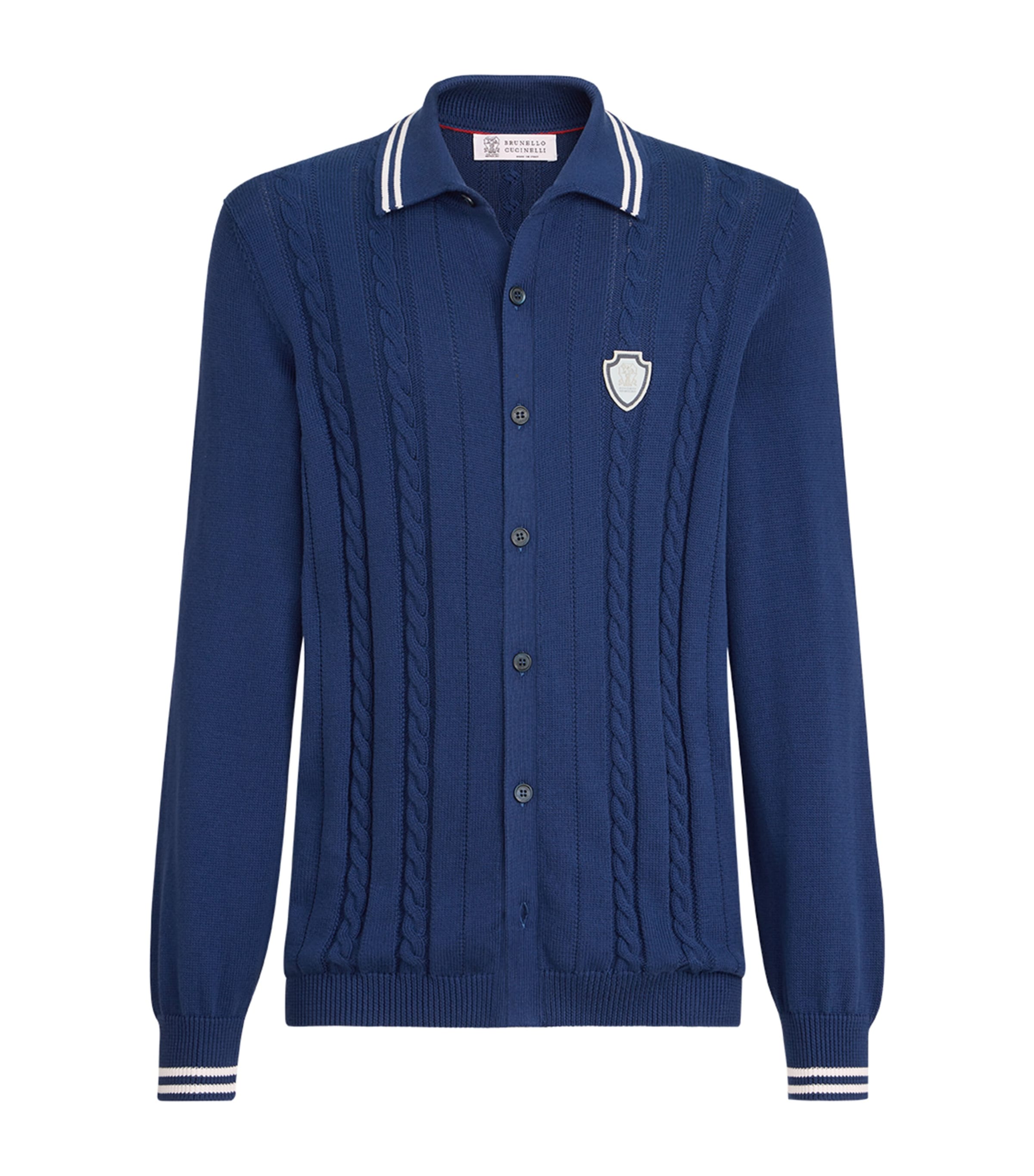 Brunello Cucinelli Mens Cotton Cable-Knit Cardigan Image 1