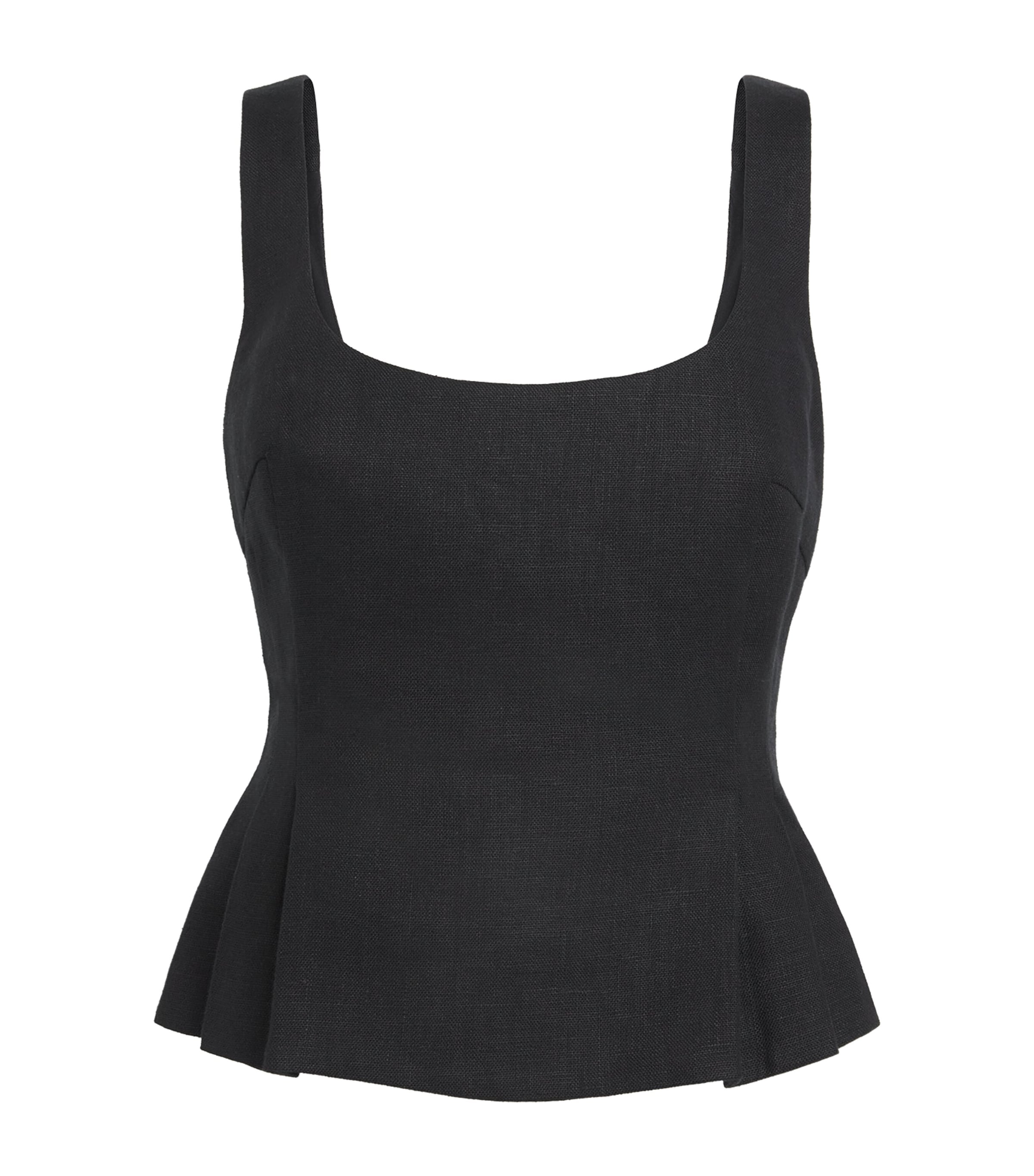 売れ筋商品|||ティー・タハリ カットソー トップス レディース Women's Square-Neck Peplum-Hem Sleeveless Top Black ティー・タハリ レディース カットソー トップス Women's Square