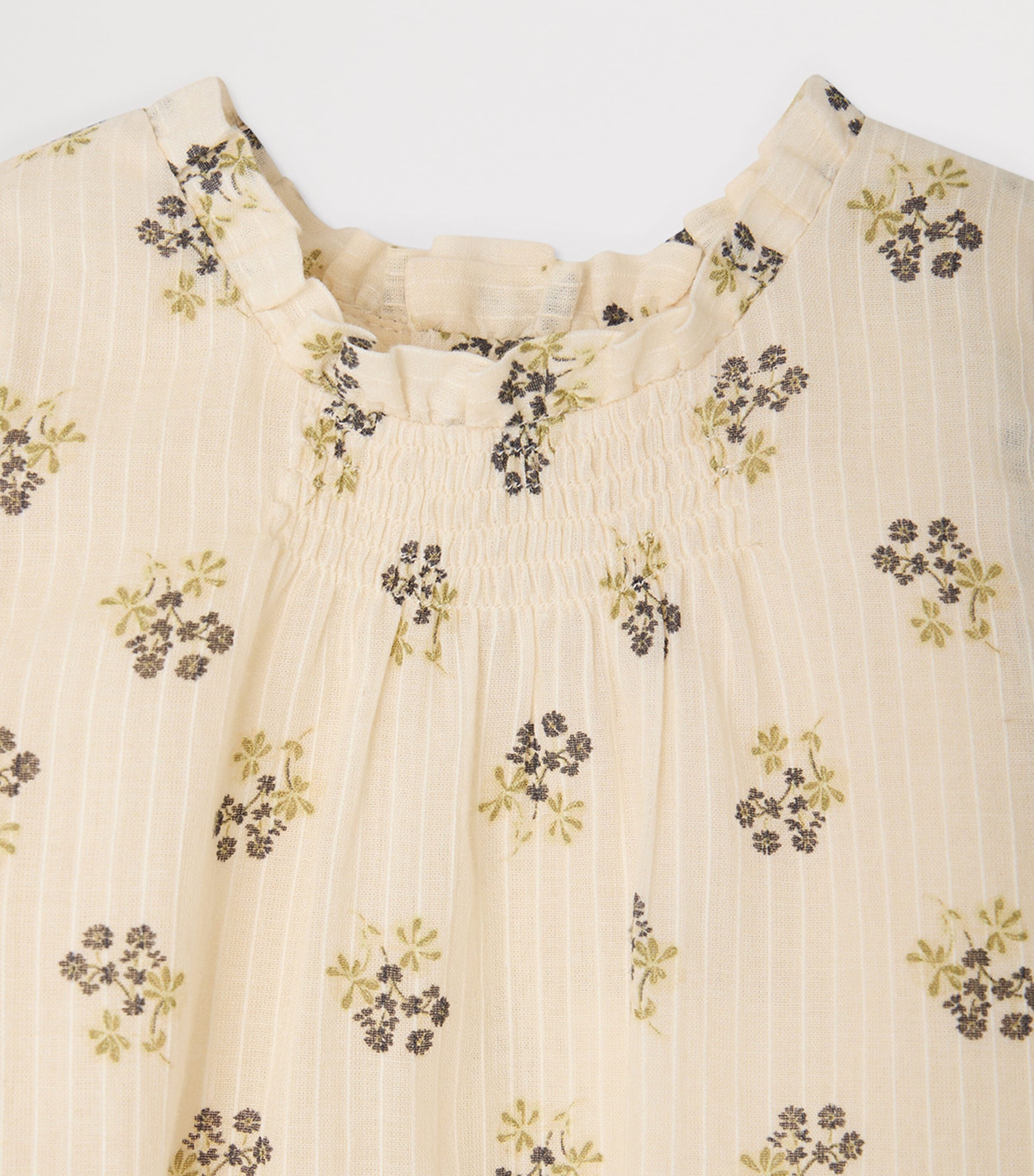 Bonpoint Cotton Lucie Dress (6-18 Months) Fleurs Ecru Image 3