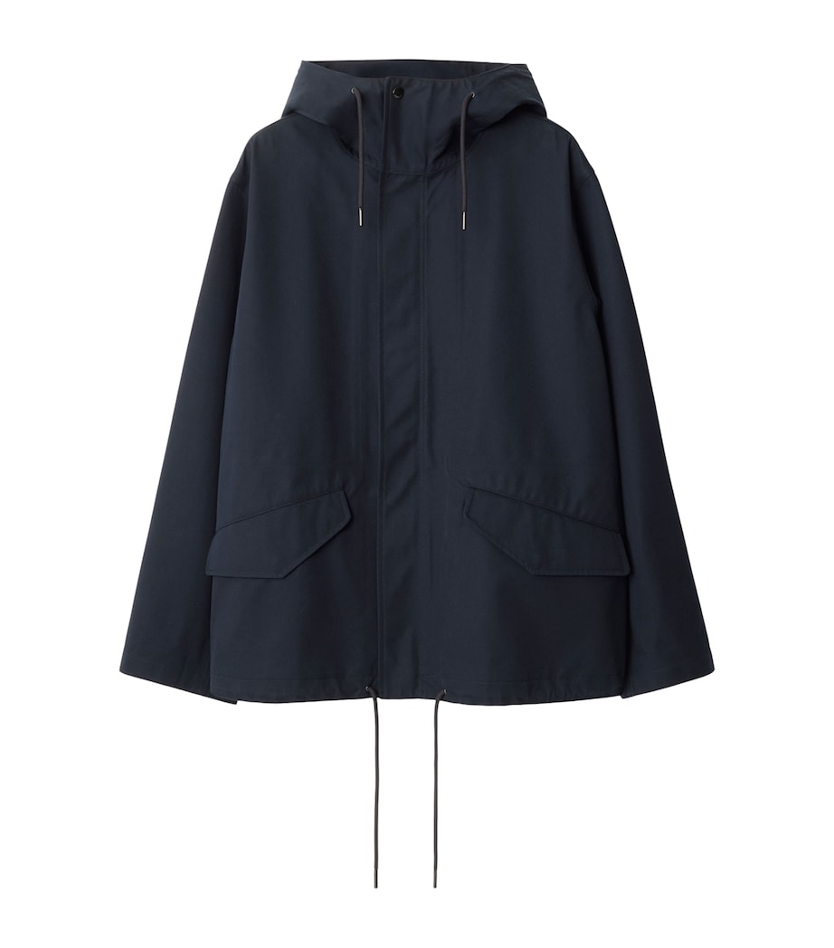 Cotton-Blend Gabardine Parka Coat NAVY Image 1