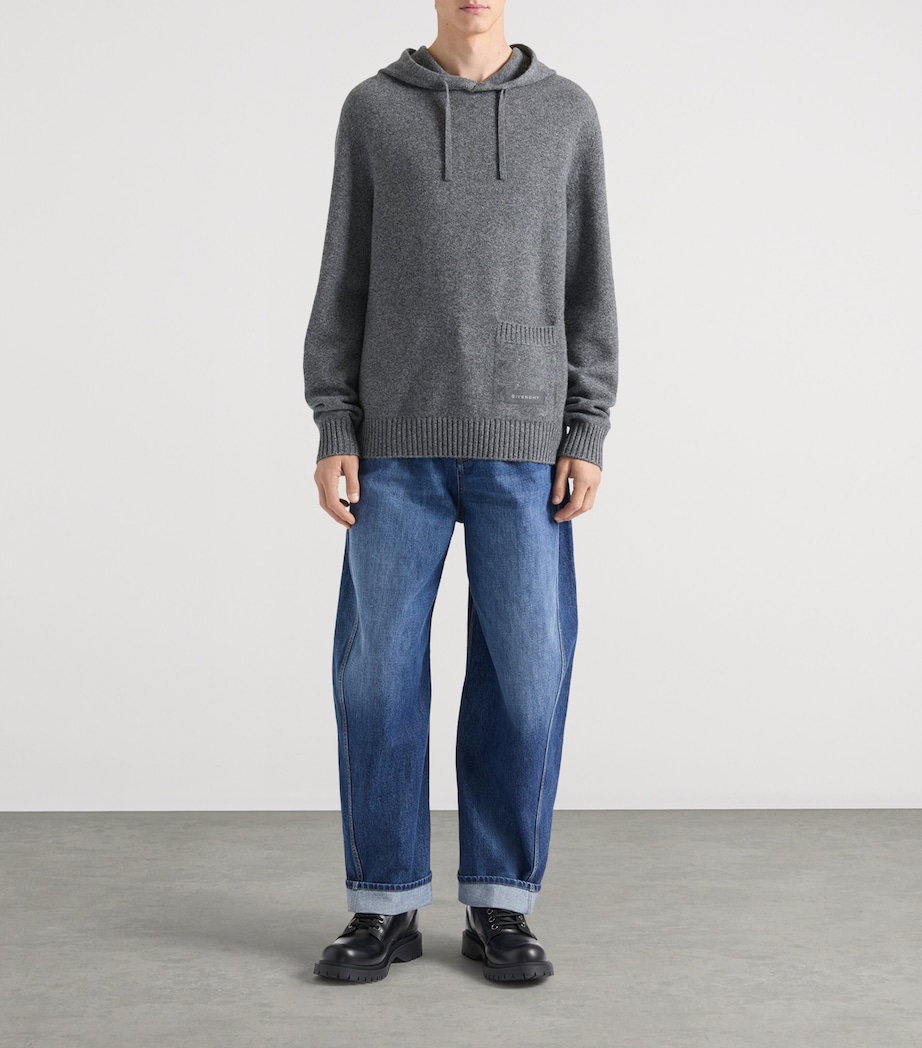 Cotton Knitted Hoodie GREY MIX Image 2