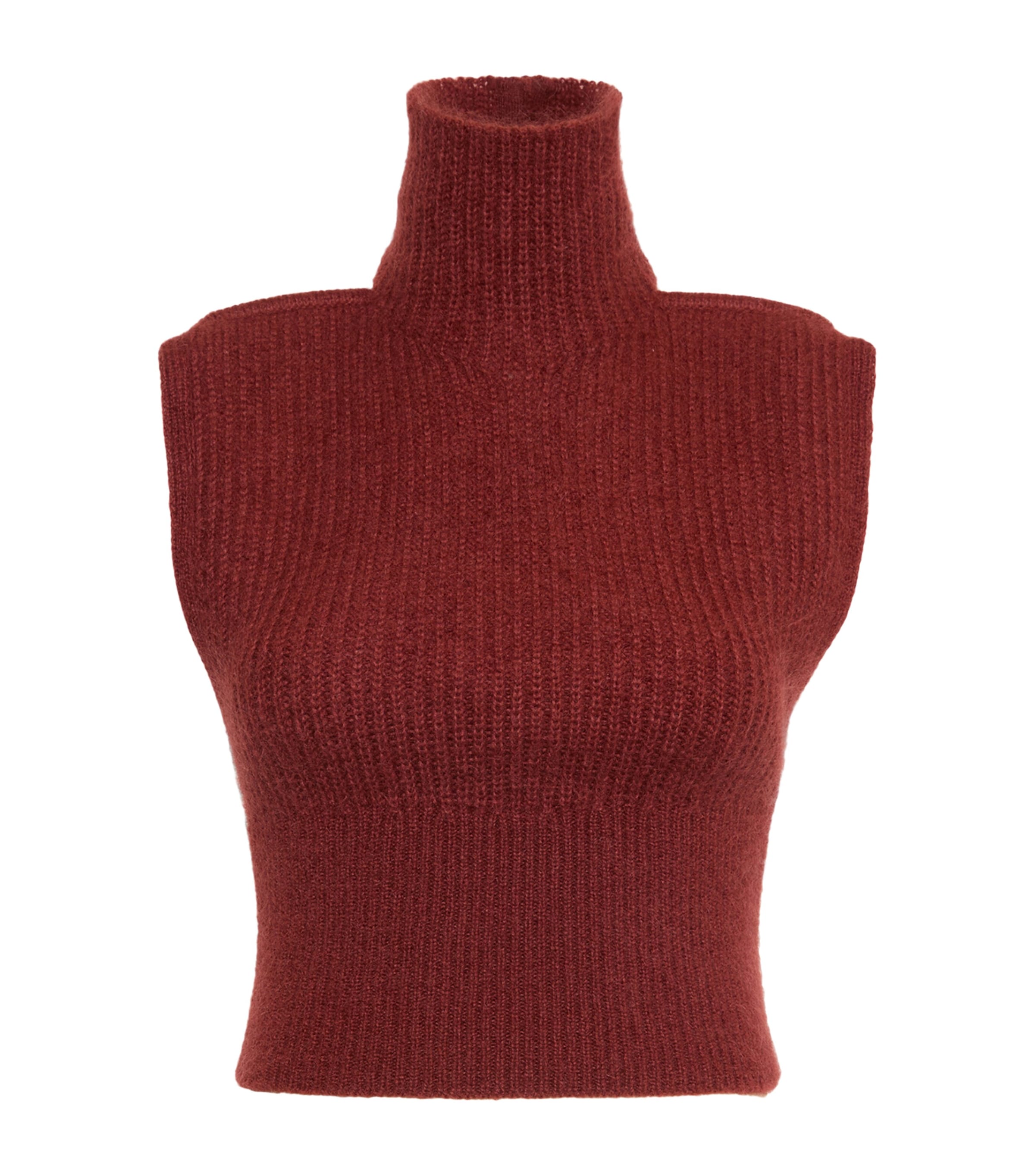 Max Mara Womens Wool-Blend Backless Tank Sweater Brown Bordeaux Image 1