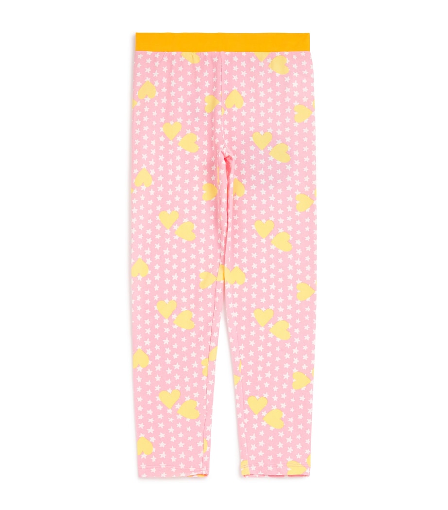 Cotton-Blend Heart Print Leggings 51UMCROSA/MULTICOLOR Image 1