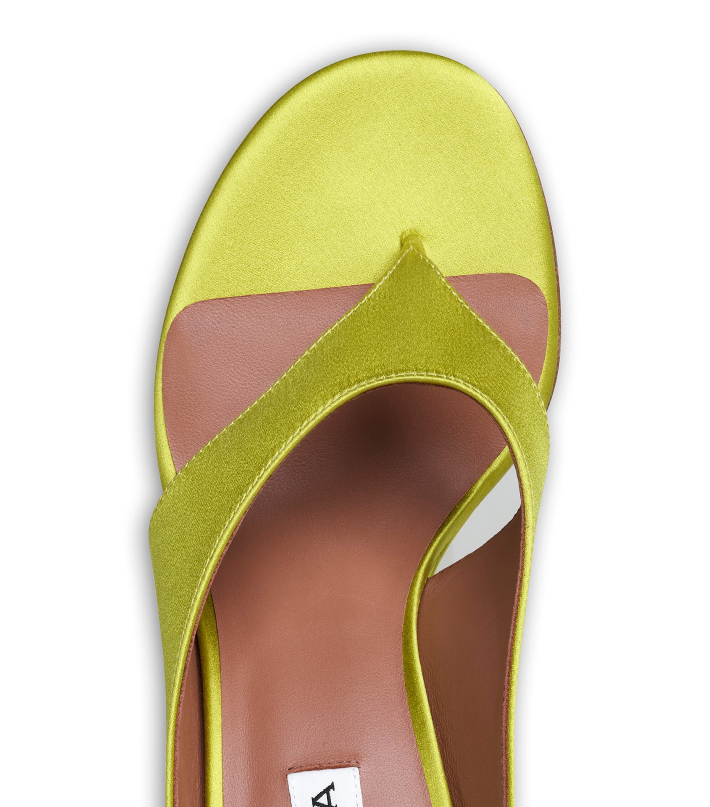 Alaïa Cube Satin Wedge Thong Sandals In Yellow