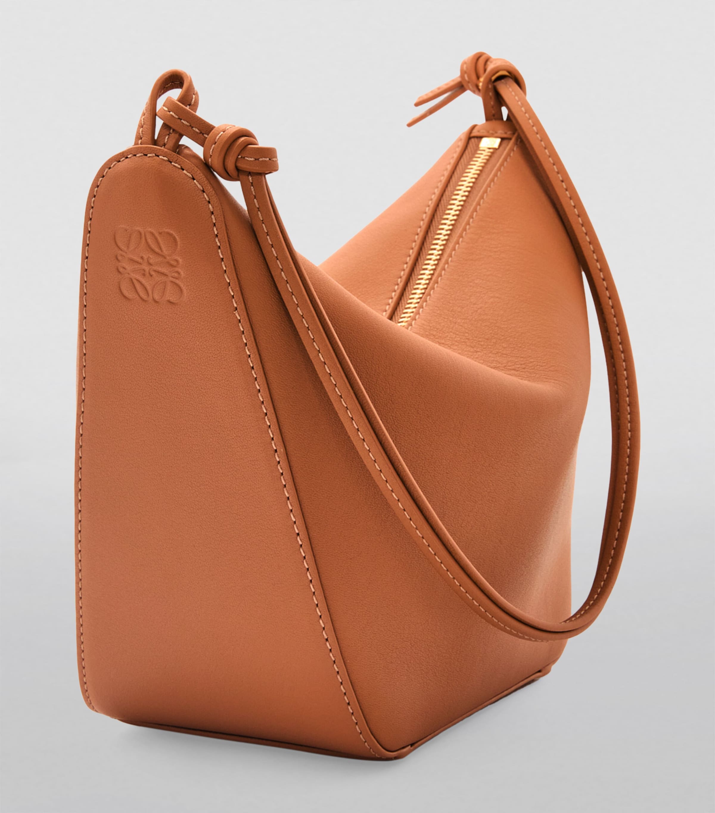 Mini Leather Hammock Shoulder Bag TAN Image 6