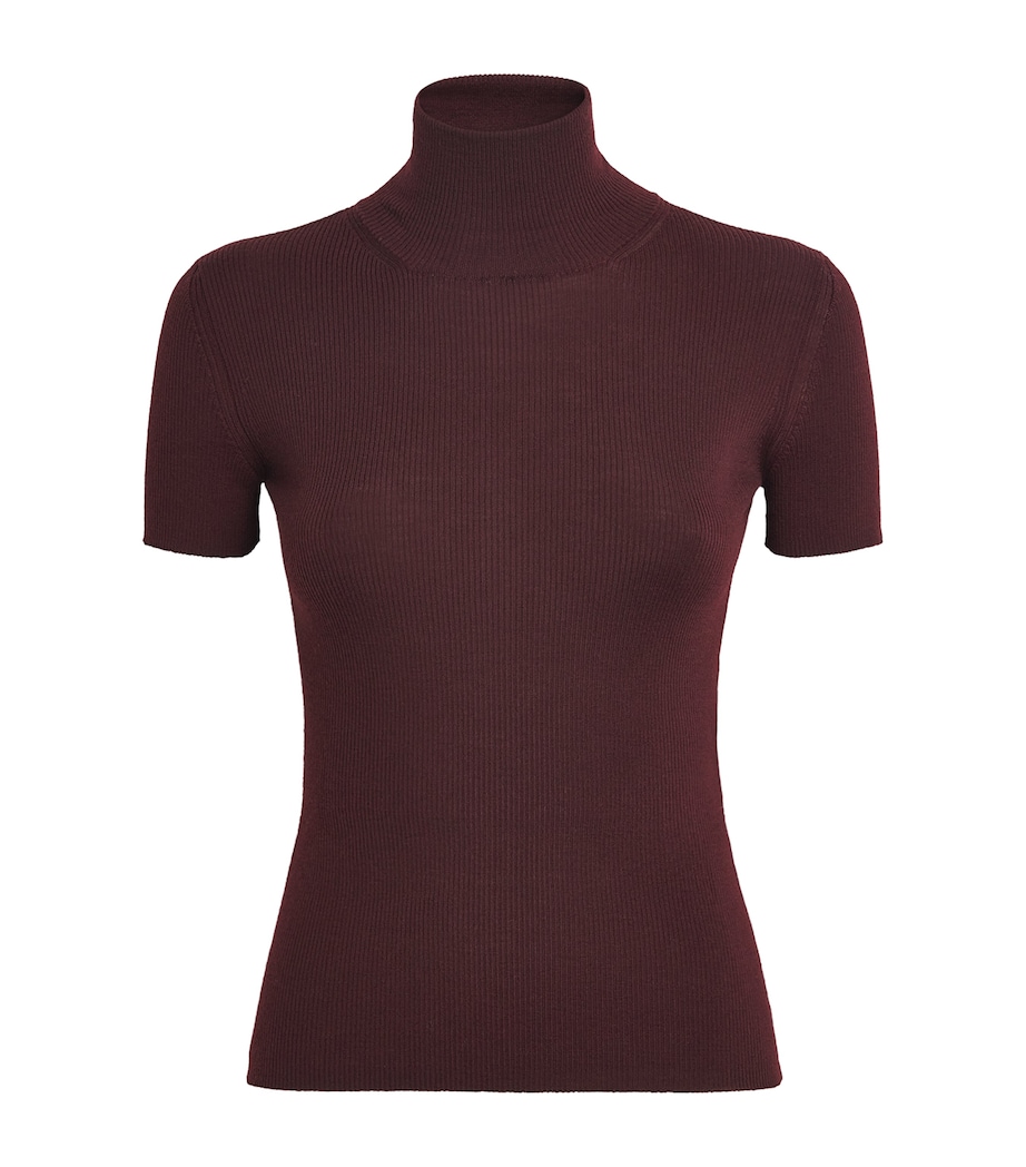 Wool Short-Sleeve Sweater CHERRY Image 1