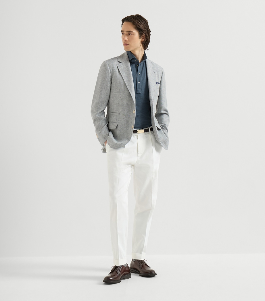 Brunello Cucinelli Mens Wool-Alpaca-Silk Chevron Blazer Image 2