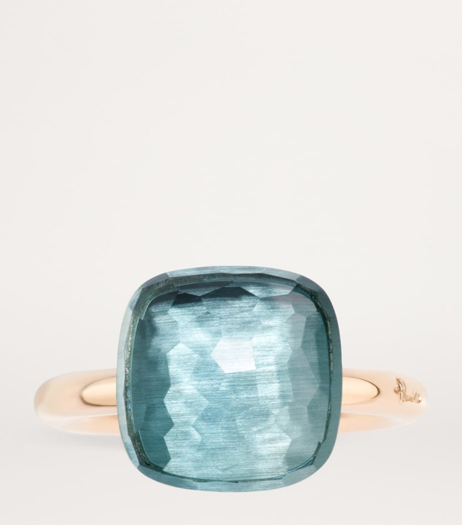 Rose Gold and Sky Blue Topaz Nudo Ring 000OY Image 2