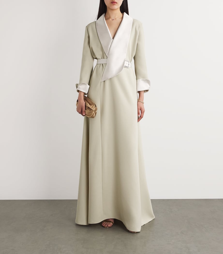 Alexis Mabille Womens Crepe Belted Gown Beige Image 2