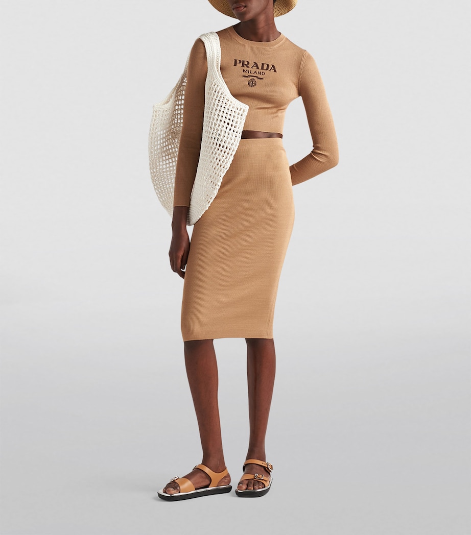 Silk Cropped Logo Sweater F0040 Image 2