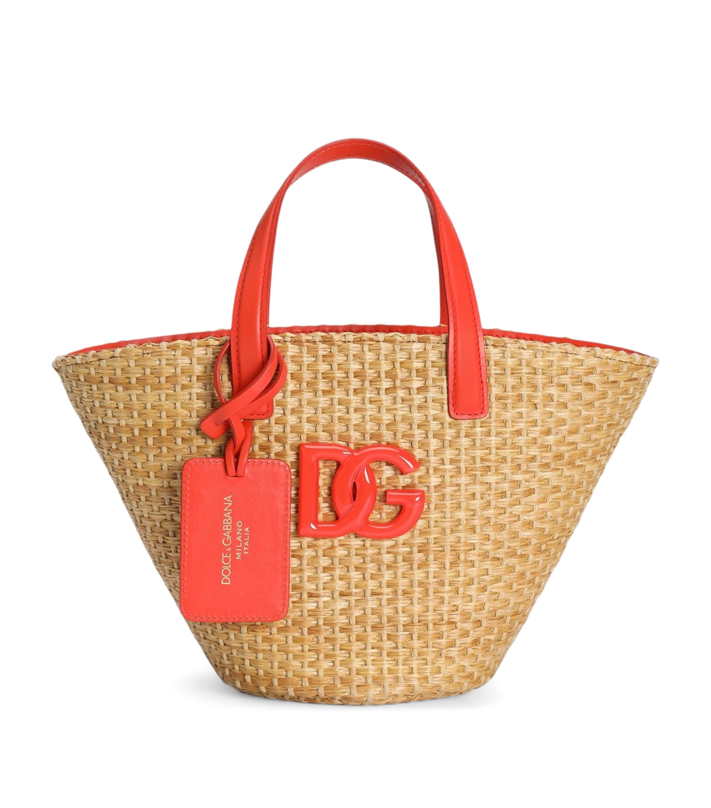 Dolce&Gabbana Kids Multi Straw Logo Tote Bag | Harrods US