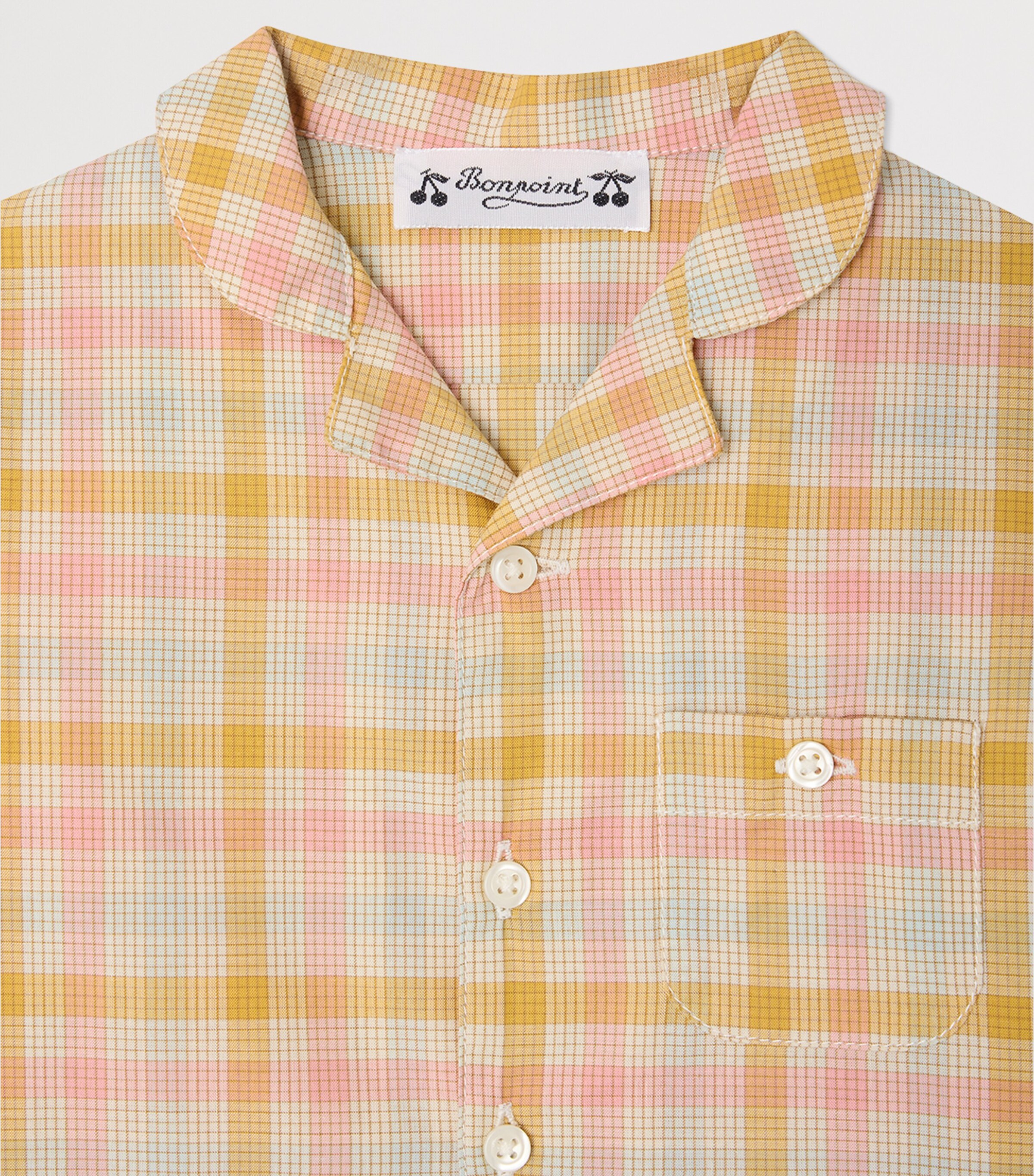 Bonpoint Cotton Check Shirt (6-18 Months) Ca Rose Image 3