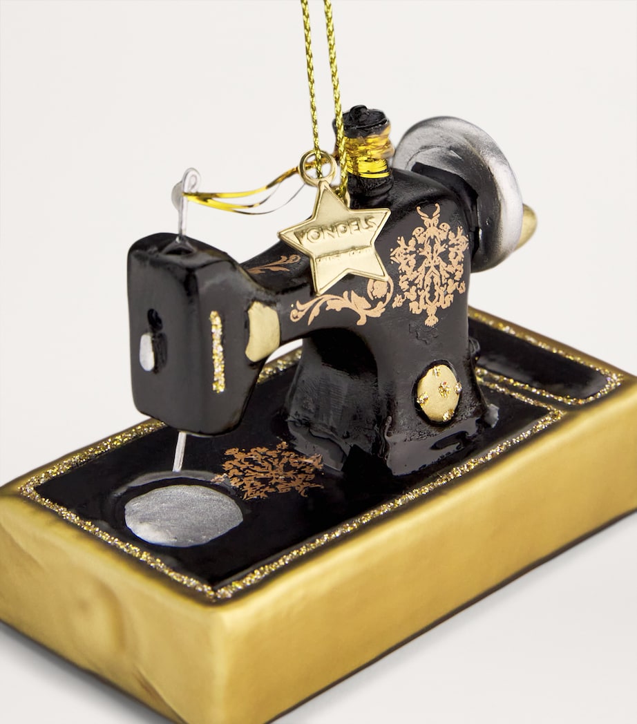 Harrods Vintage Sewing Machine Tree Decoration Black Image 5
