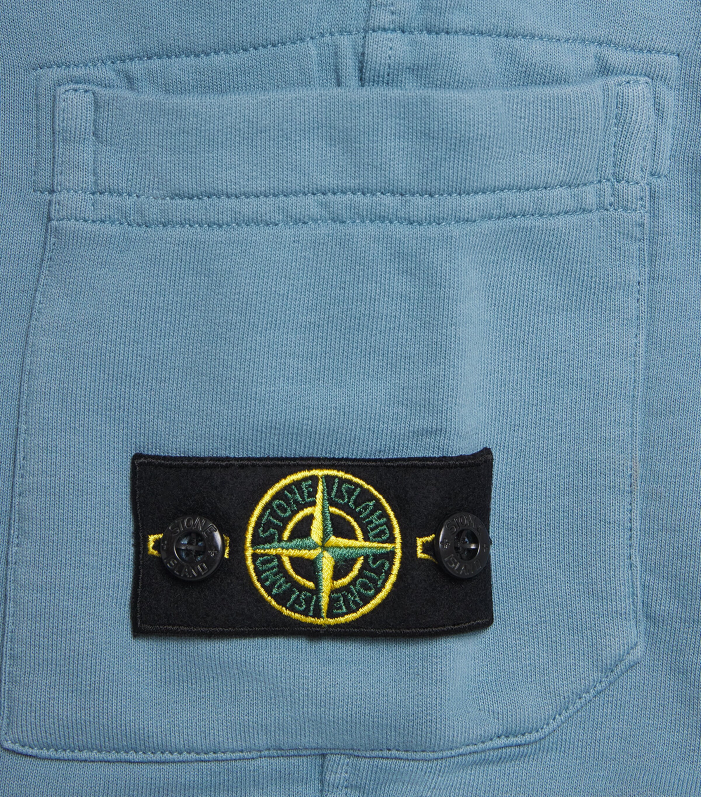 Stone Island Junior Cotton Logo Sweat Shorts (2-14 Years) Blue Image 3
