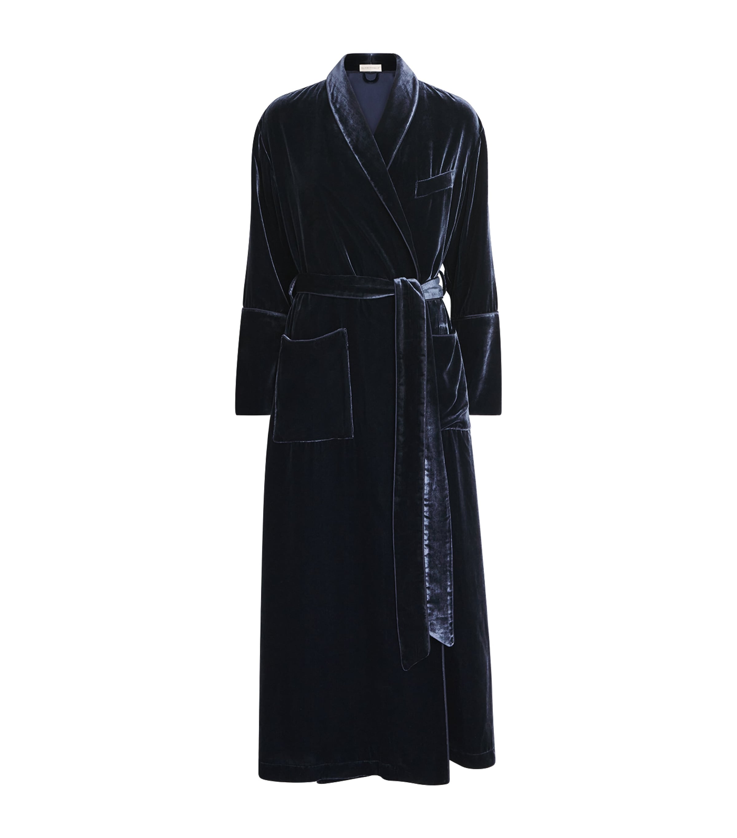 Olivia Von Halle Velvet Capability Robe In Blue