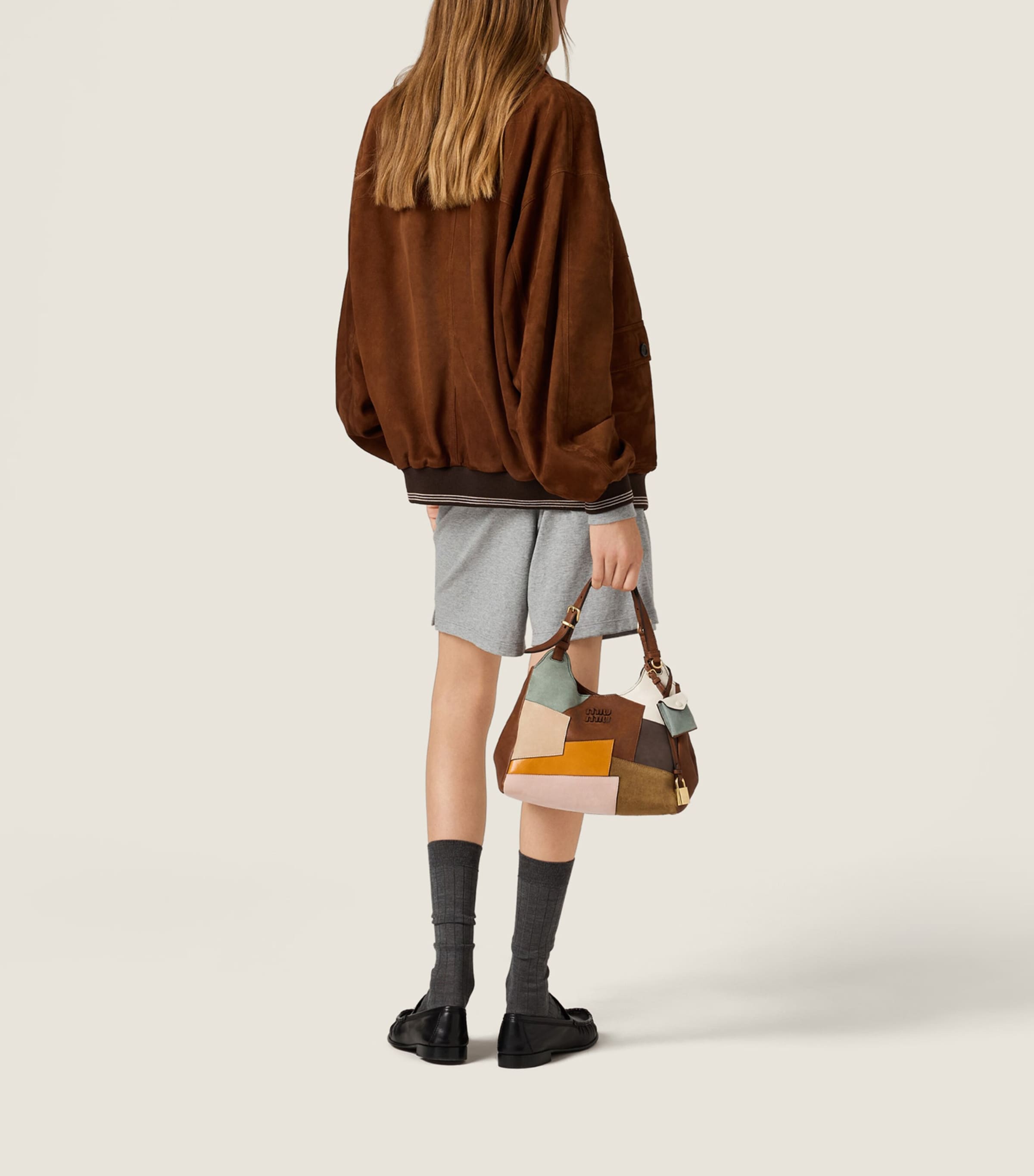 Miu Miu Womens Suede Varsity Jacket Image 3