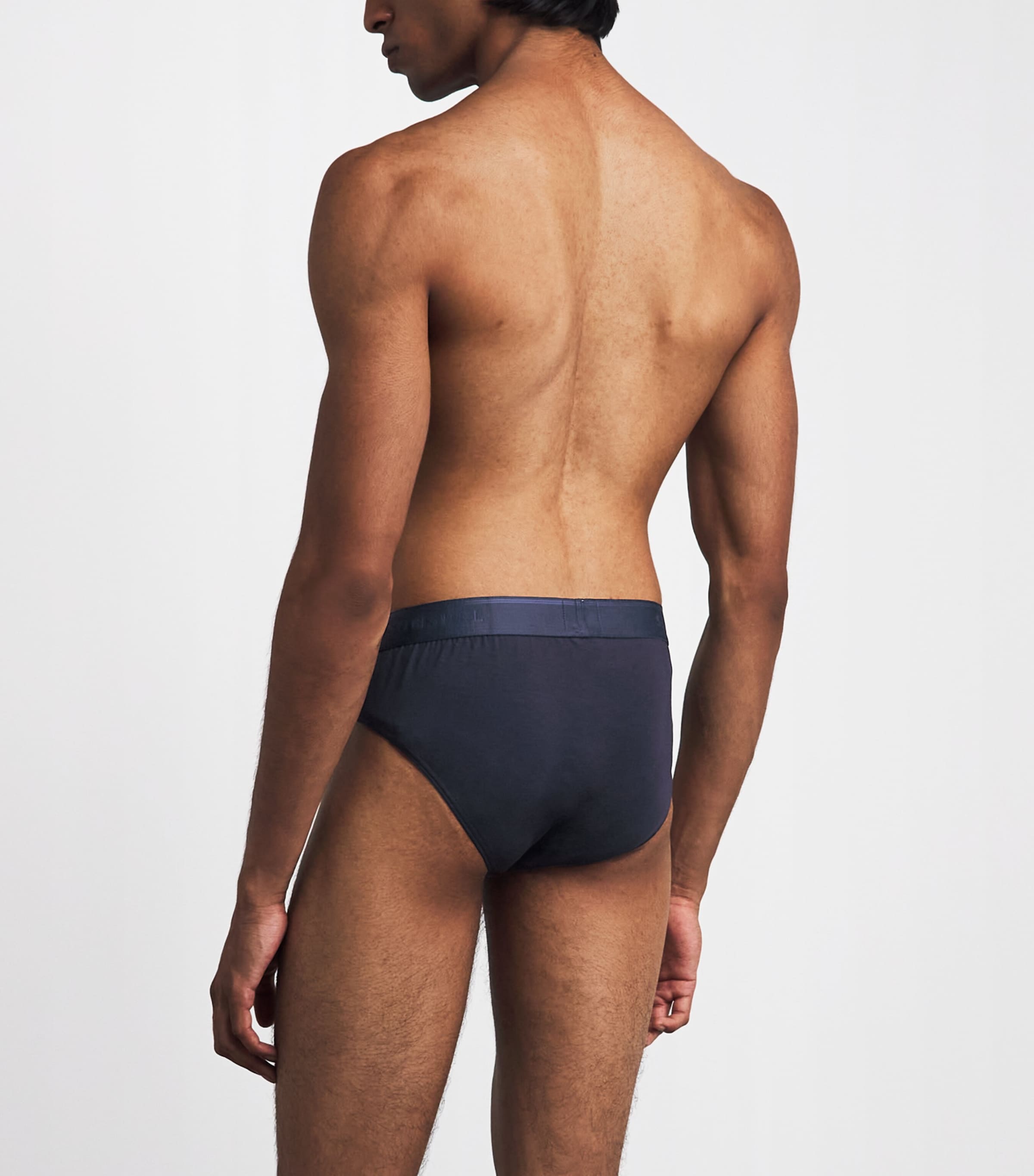 Sunspel Mens Stretch-Cotton Briefs Buaa Navy Image 3