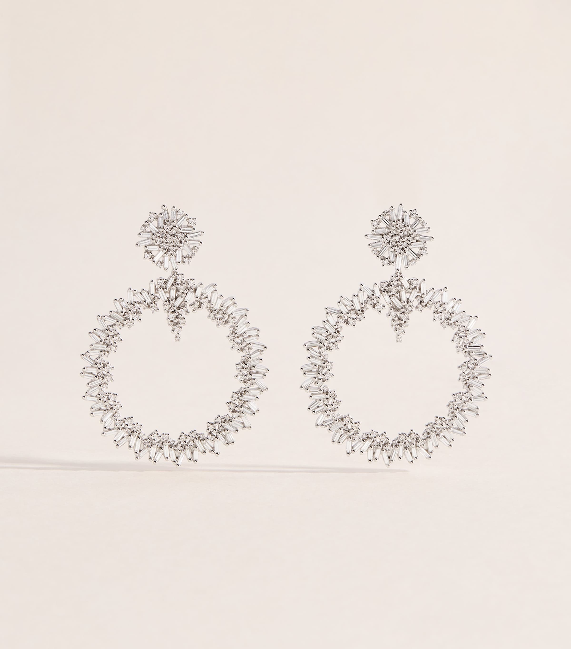 Suzanne Kalan White Gold and Diamond Classic Drop Earrings Wg/wd Image 1